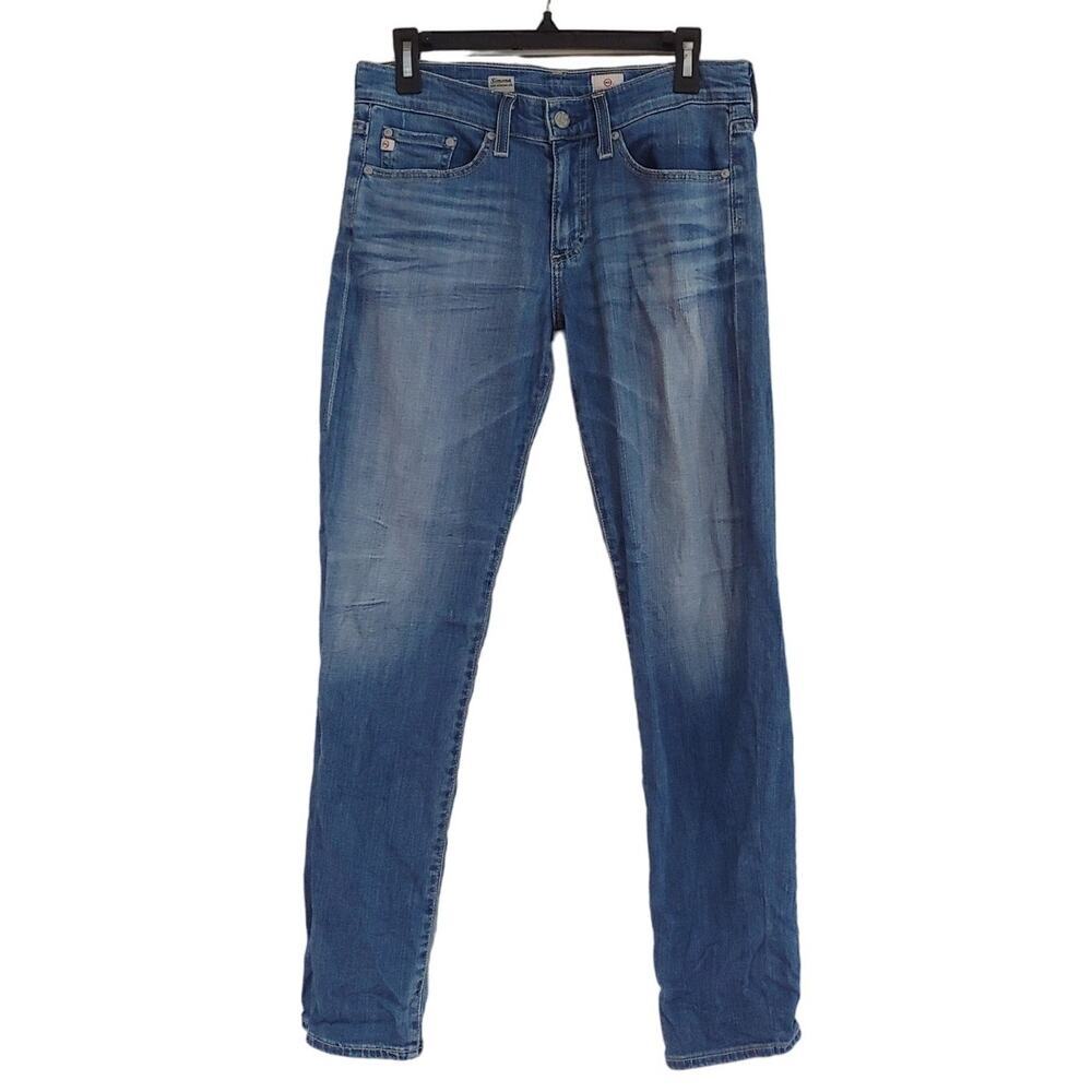AG Adriano Goldschmeid women's blue jeans size 26R Simona easy straight leg